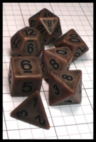 Dice : Dice - Dice Sets - Ancient Brown with Black Numeral - Dark Ages